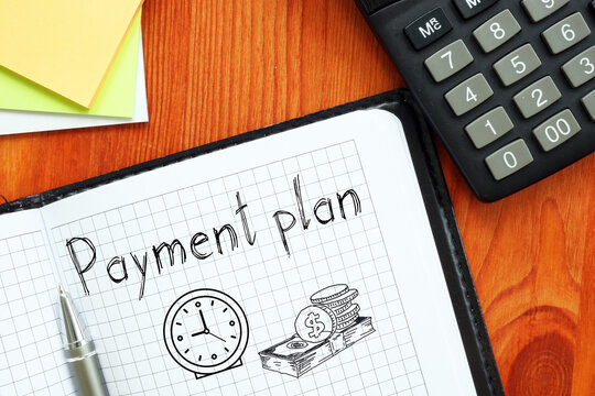 Payment plan is shown on the business photo using the text