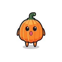 Obraz premium the amazed expression of the pumpkin cartoon
