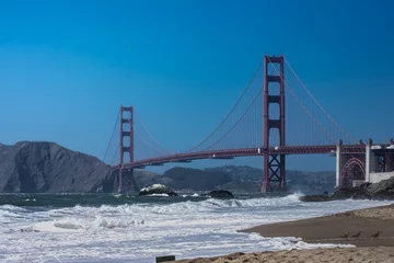 Crédence de cuisine en verre imprimé Plage de Baker, San Francisco The beach near the Golden Gate Bridge in San Francisco.  