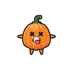 character of the cute pumpkin with dead pose