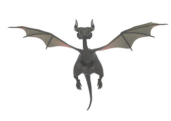 strawberry dragon is flying front view