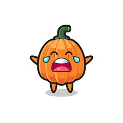 the illustration of crying pumpkin cute baby