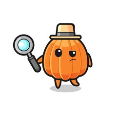 pumpkin detective character is analyzing a case