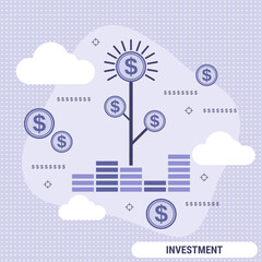 Investment flat design style vector concept illustration