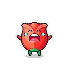 the illustration of crying rose cute baby