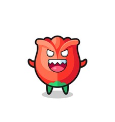 illustration of evil rose mascot character