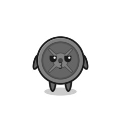 the bored expression of cute barbell plate characters
