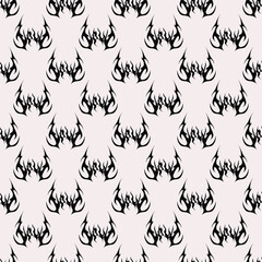 Abstract pattern tattoo love sketch. Artistic goth logo design. Black illustration in death metal style on a white background. Cyber sigilism picture.