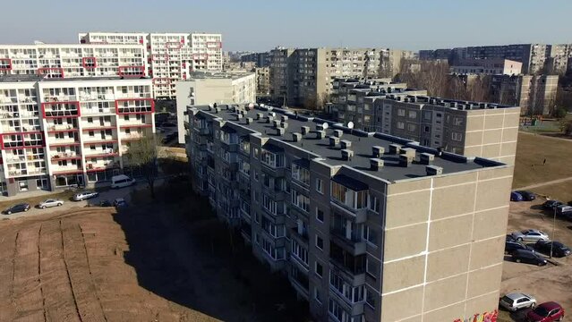 Soviet architecture and living neighborhood in Vilnius, Lithuania