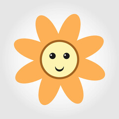 Flower shape Floral logo Sun icon Smile face Colorful geometric shape Vector EPS 10
