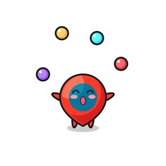 the location symbol circus cartoon juggling a ball