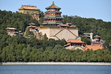 Fototapeta na wymiar Summer Palace and Buddhist Temple in Beijing, China