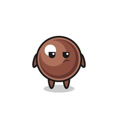 cute tapioca pearl character with suspicious expression