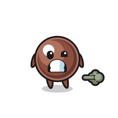 the illustration of the tapioca pearl cartoon doing fart