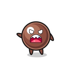 cute tapioca pearl cartoon in a very angry pose