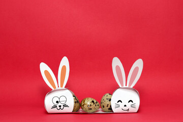 easter bunny with easter eggs