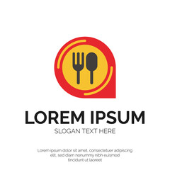 Fototapeta premium Food Point and Restaurant Logo Design Premium Vector