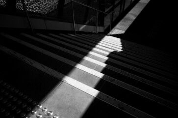 Staircase with sunlight