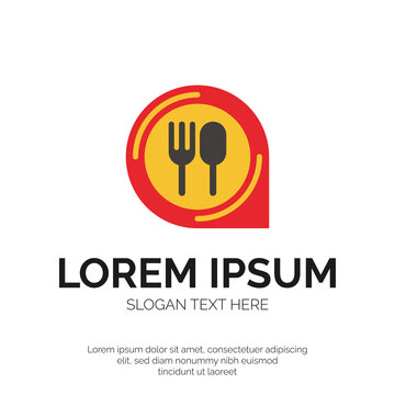 Food Point and Restaurant Logo Design Premium Vector
