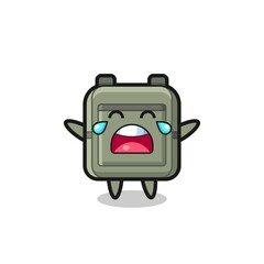 the illustration of crying school bag cute baby