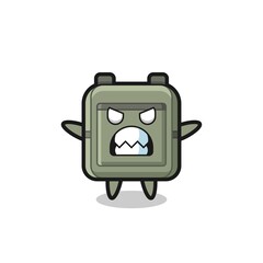 Naklejka premium wrathful expression of the school bag mascot character