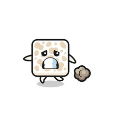 illustration of the tempeh running in fear