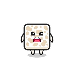 tempeh illustration with apologizing expression, saying I am sorry