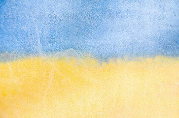 Ukraine Flag Blue and Yellow. Abstract yellow-blue background, selective focus