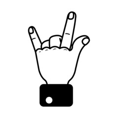 Isolated hand cartoon outline icon doing a gesture Vector illustration