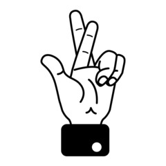 Isolated hand cartoon outline icon doing a gesture Vector illustration