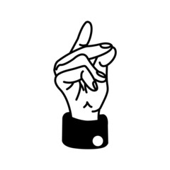 Isolated hand cartoon outline icon doing a gesture Vector illustration