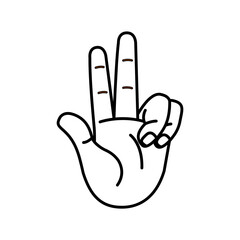 Isolated hand cartoon outline icon doing a gesture Vector illustration