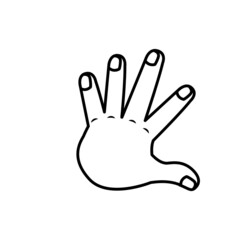Isolated hand cartoon outline icon doing a gesture Vector illustration