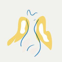 woman angel line art illustration design