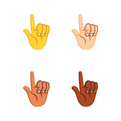 Set of different hand icons doing gestures Vector illustration