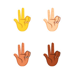 Set of different hand icons doing gestures Vector illustration