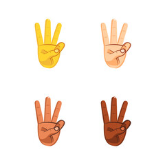 Set of different hand icons doing gestures Vector illustration