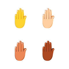 Set of different hand icons doing gestures Vector illustration