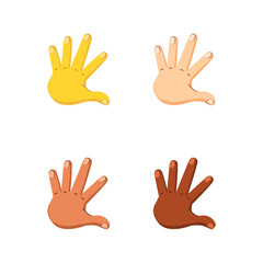 Set of different hand icons doing gestures Vector illustration