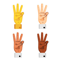 Fototapeta premium Set of different hand icons doing gestures Vector illustration