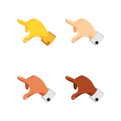 Set of different hand icons doing gestures Vector illustration