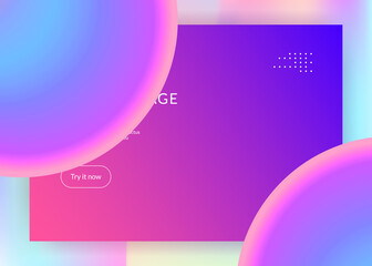 Liquid fluid with dynamic elements and shapes. Landing page.
