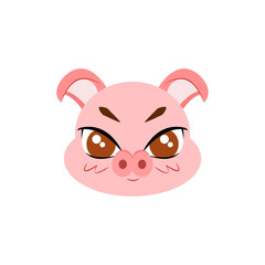 Isolated cute pig avatar Zodiac sign Vector illustration