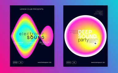 Disco Flyer. Wavy Club Event. Minimal Pattern For Brochure Desig