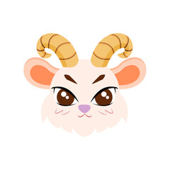 Isolated cute goat avatar Zodiac sign Vector illustration