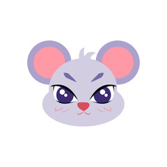 Isolated cute rat avatar Zodiac sign Vector illustration