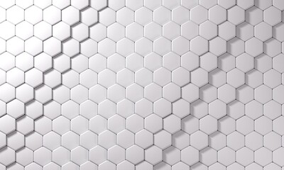 3D rendering dynamic hexagons abstract background, business, science, technology concept illustration.