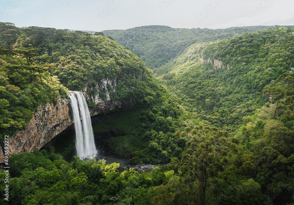 Poster caracol waterfall (cascata do caracol) - canela, rio grande do sul, brazil