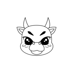 Isolated cute ox avatar Zodiac sign Vector illustration