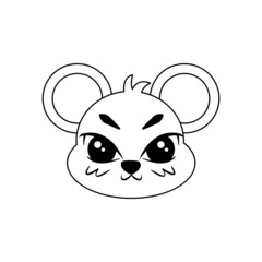 Isolated cute rat avatar Zodiac sign Vector illustration
